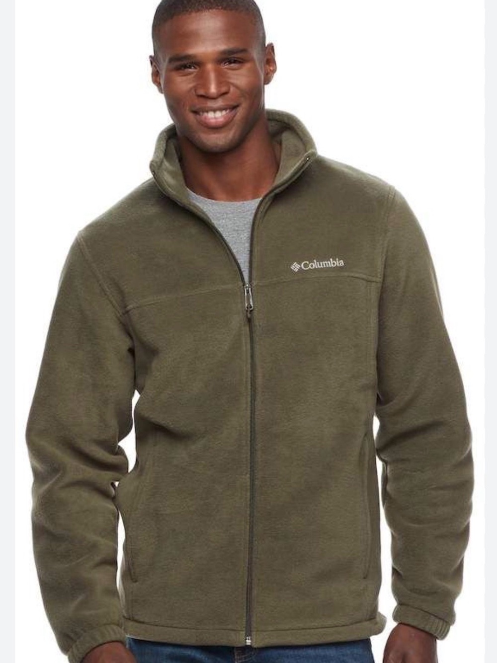 Columbia Olive Green Full-Zip Lightweight Fleece Jacket